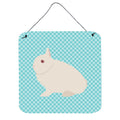 CarolineS Treasures Blue Hermelin Rabbit Check Metal Print, 6 Inch  Inch  H X 6 Inch  Inch  W