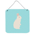 CarolineS Treasures Blue New Zealand White Rabbit Check Metal Print, 6 Inch  Inch  H X 6 Inch  Inch  W
