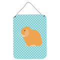 CarolineS Treasures Holland Lop Rabbit Blue Check Metal Print, 16Hx12W, Multicolor