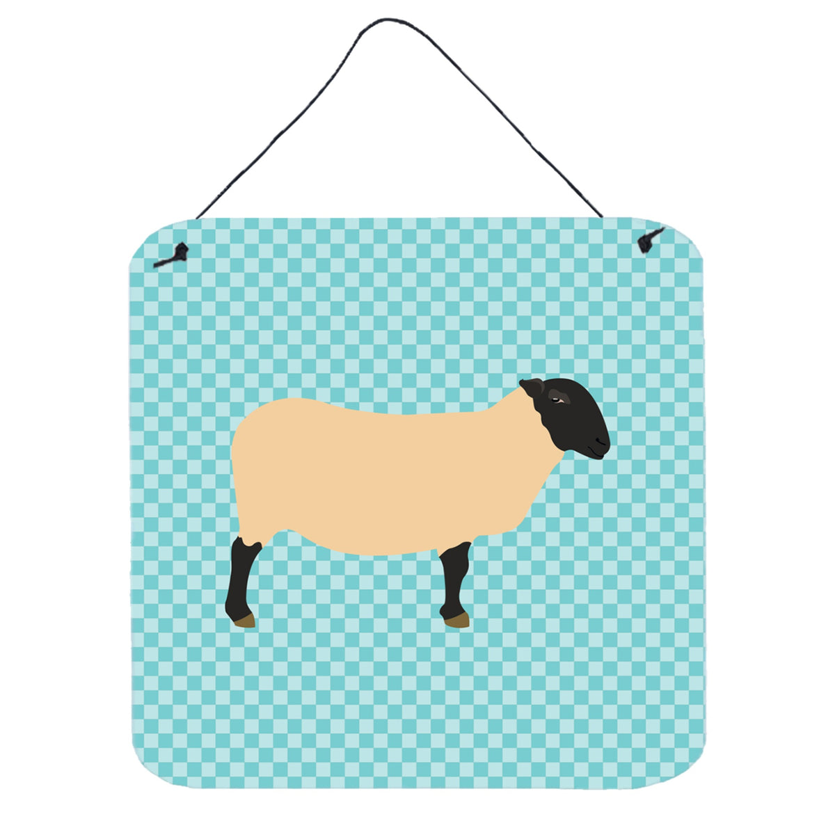 CarolineS Treasures Blue Suffolk Sheep Check Metal Print, 6 Inch  Inch  H X 6 Inch  Inch  W