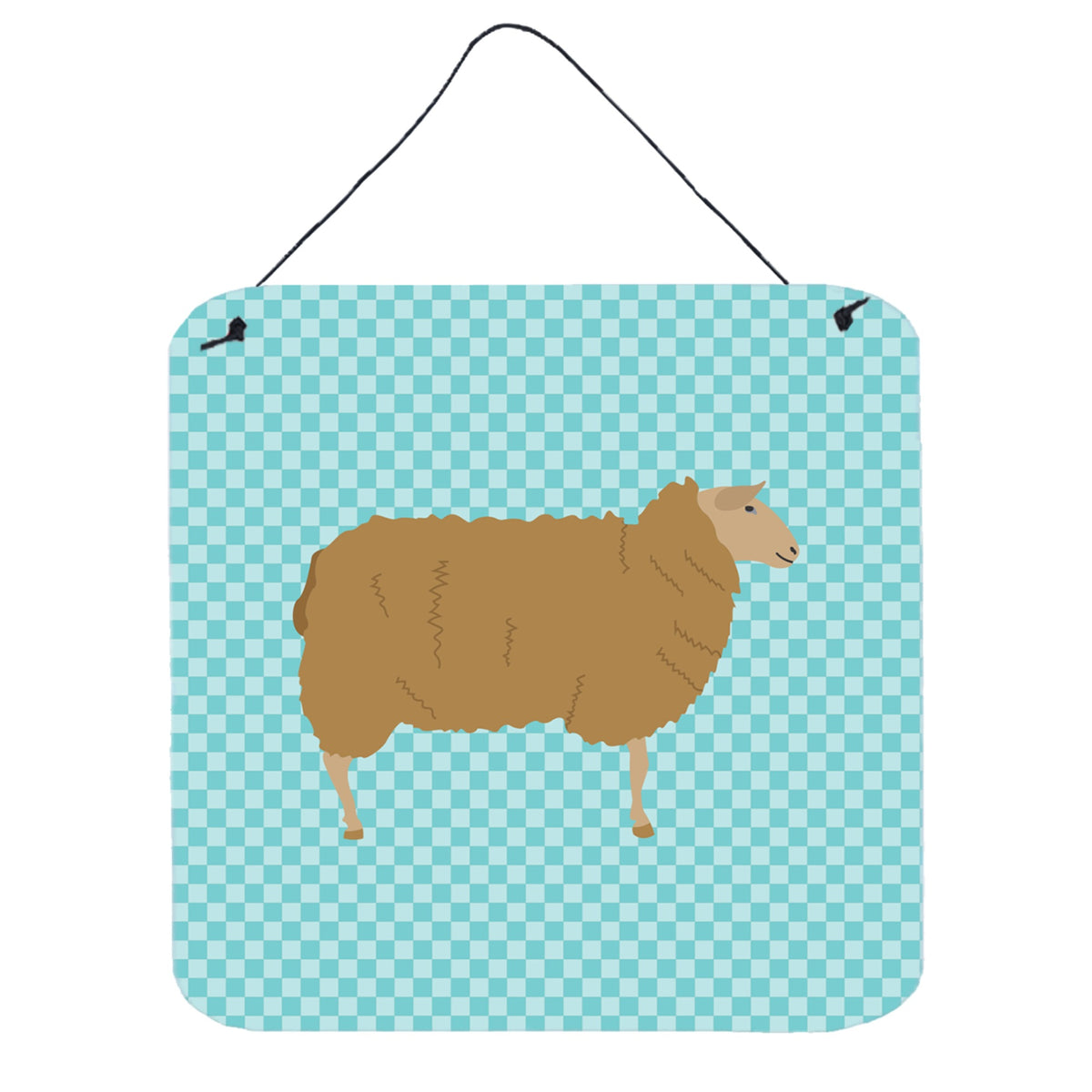 CarolineS Treasures Blue East Friesian Sheep Check Metal Print, 6 Inch  Inch  H X 6 Inch  Inch  W