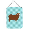 CarolineS Treasures Merino Sheep Blue Check Metal Print, 16Hx12W, Multicolor