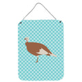 CarolineS Treasures Jersey Buff Turkey Hen Blue Check Metal Print, 16Hx12W, Multicolor