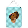 CarolineS Treasures Bronze Turkey Blue Check Metal Print, 16Hx12W, Multicolor