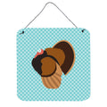 CarolineS Treasures Blue Bronze Turkey Check Metal Print, 6 Inch  Inch  H X 6 Inch  Inch  W