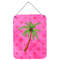 CarolineS Treasures Palm Tree Pink Polkadot Metal Print, 16Hx12W, Multicolor
