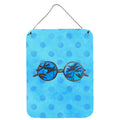 CarolineS Treasures Sunglasses Blue Polkadot Metal Print, 16Hx12W, Multicolor