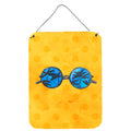CarolineS Treasures Sunglasses Yellow Polkadot Metal Print, 16Hx12W, Multicolor