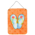 CarolineS Treasures Flip Flops Orange Polkadot Metal Print, 16Hx12W, Multicolor
