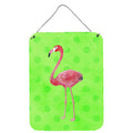 CarolineS Treasures Flamingo Green Polkadot Metal Print, 16Hx12W, Multicolor