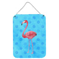 CarolineS Treasures Flamingo Blue Polkadot Metal Print, 16Hx12W, Multicolor