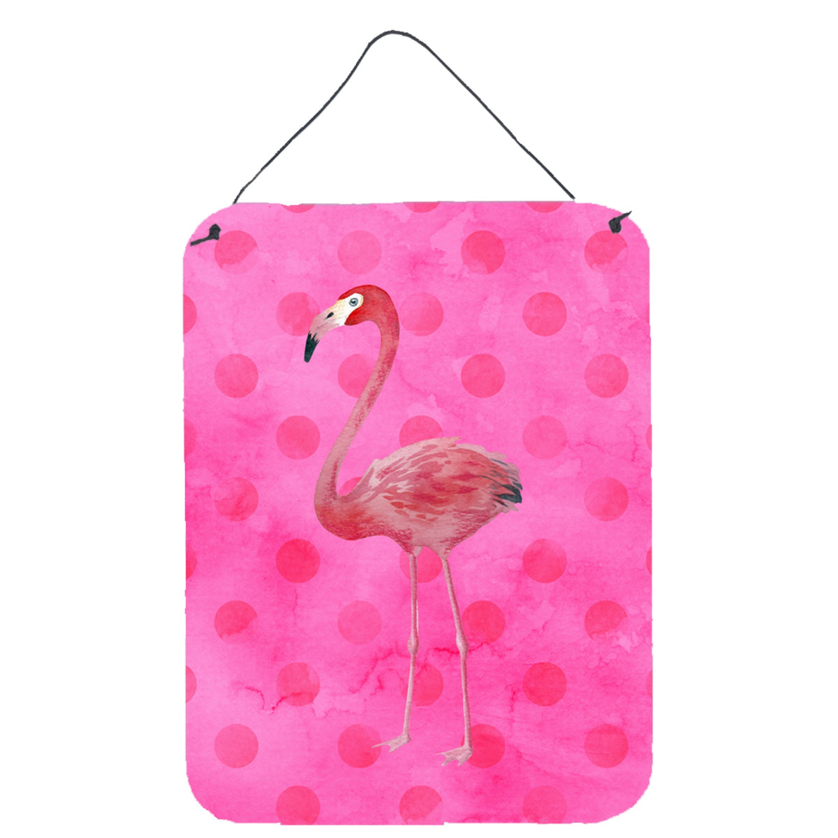 CarolineS Treasures Flamingo Pink Polkadot Metal Print, 16Hx12W, Multicolor