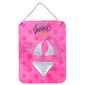 CarolineS Treasures Bikini Swimsuit Pink Polkadot Metal Print, 16Hx12W, Multicolor