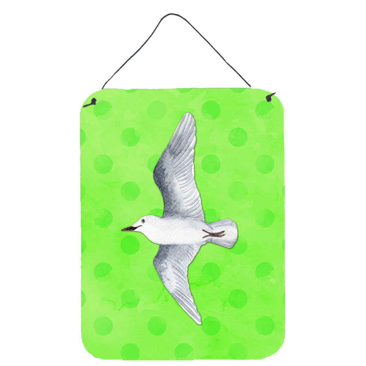 CarolineS Treasures Sea Gull Green Polkadot Metal Print, 16Hx12W, Multicolor