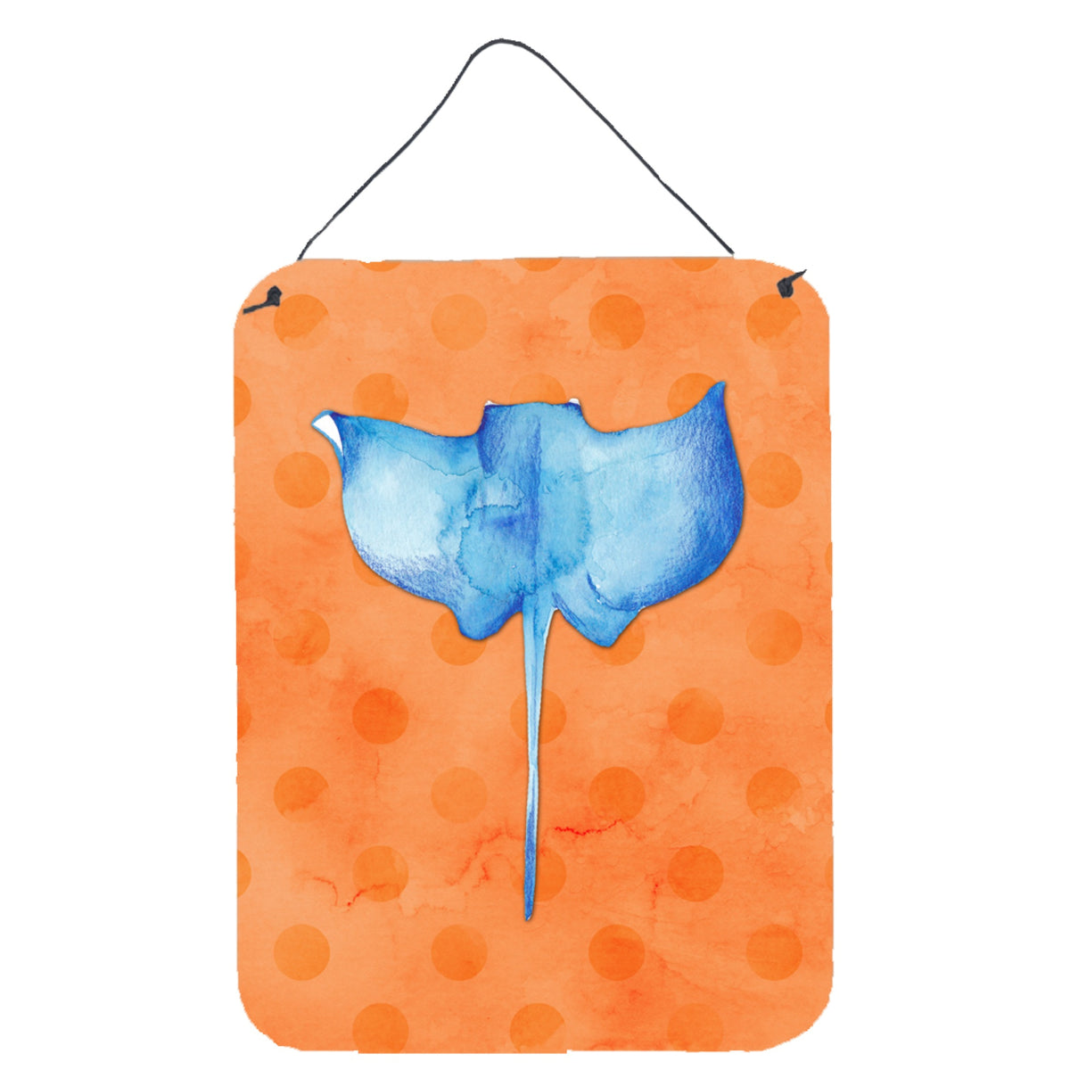 CarolineS Treasures Sting Ray Orange Polkadot Metal Print, 16Hx12W, Multicolor