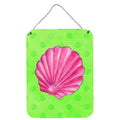 CarolineS Treasures Pink Sea Shell Green Polkadot Metal Print, 16Hx12W, Multicolor