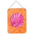 CarolineS Treasures Pink Sea Shell Orange Polkadot Metal Print, 16Hx12W, Multicolor