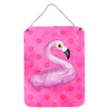 CarolineS Treasures Flamingo Floaty Pink Polkadot Metal Print, 16Hx12W, Multicolor