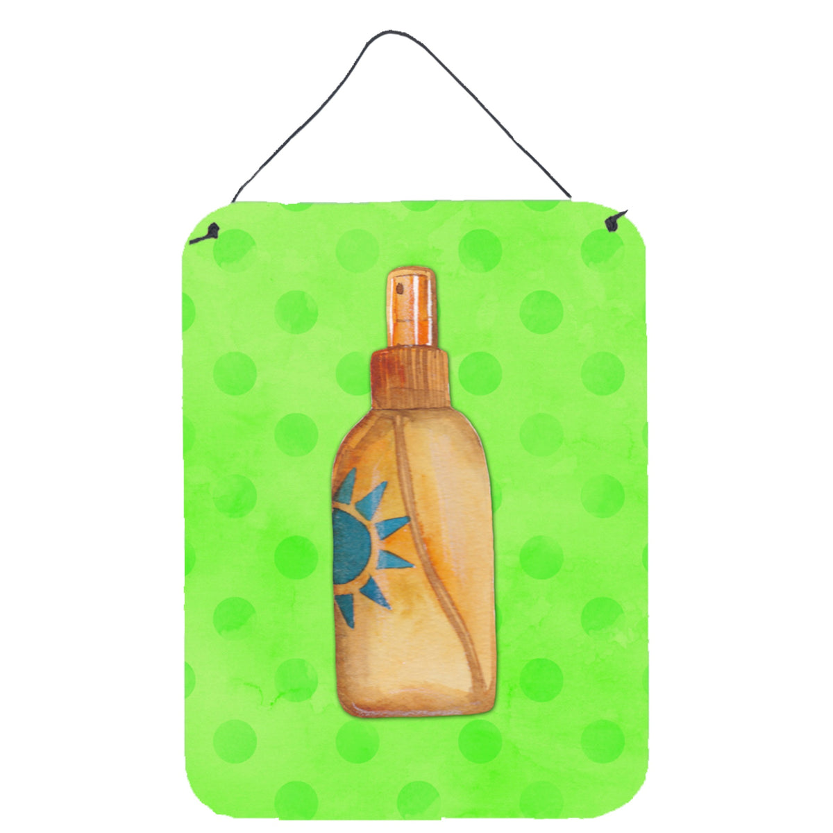 CarolineS Treasures Message In A Bottle Green Polkadot Metal Print, 16Hx12W, Multicolor