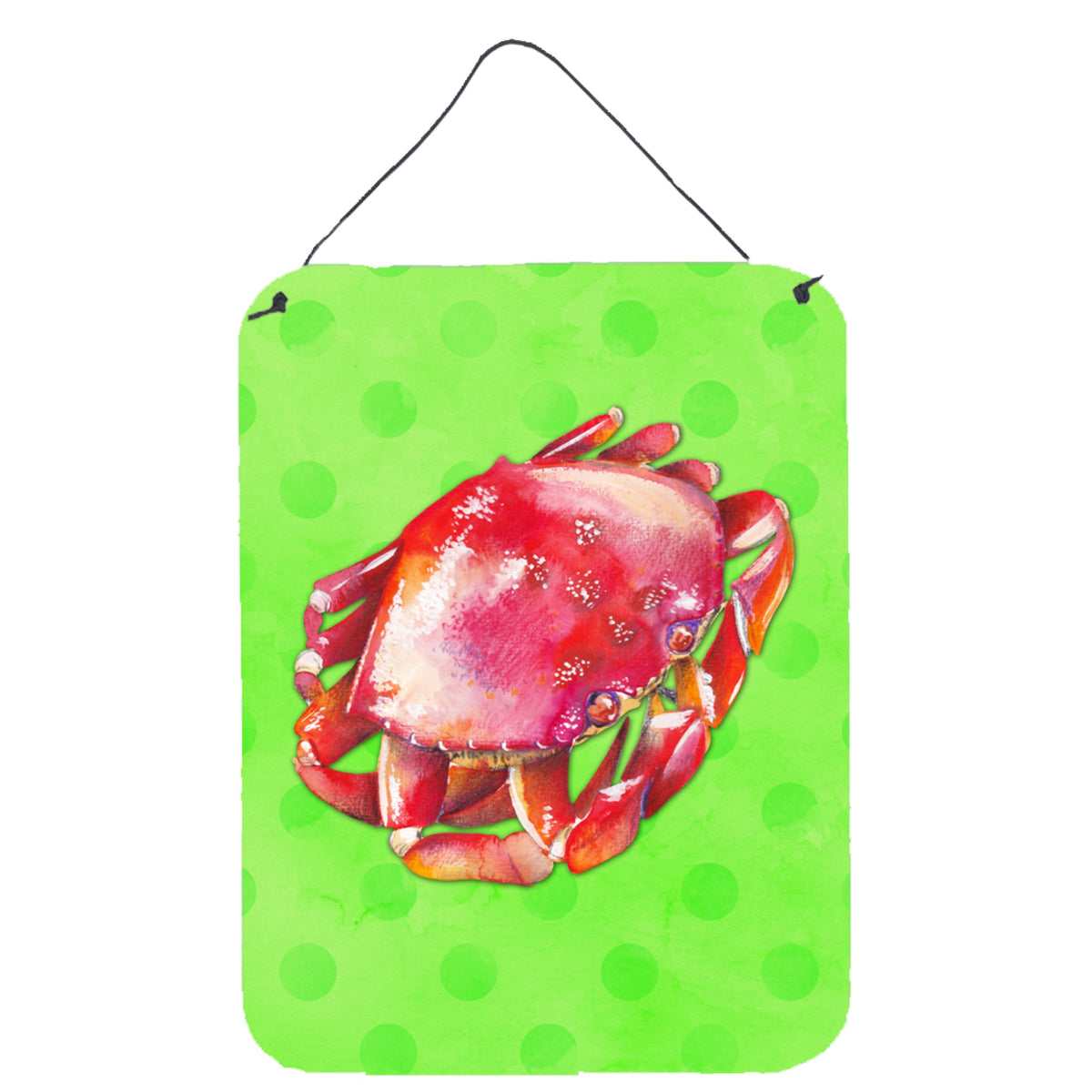 CarolineS Treasures Crab Green Polkadot Metal Print, 16Hx12W, Multicolor