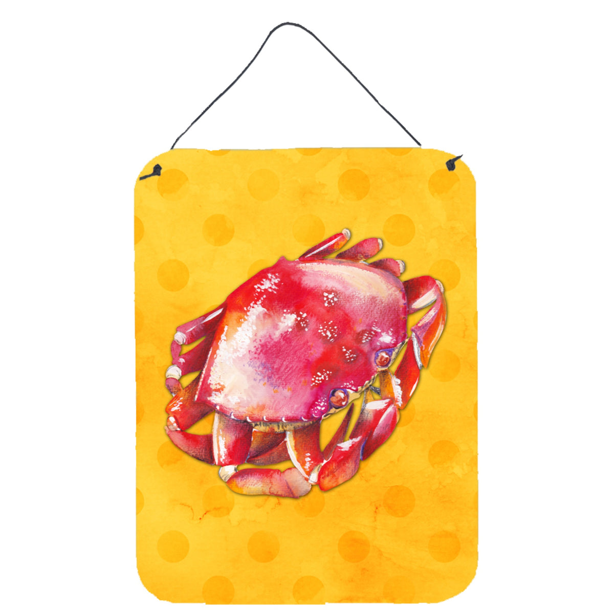 CarolineS Treasures Crab Yellow Polkadot Metal Print, 16Hx12W, Multicolor