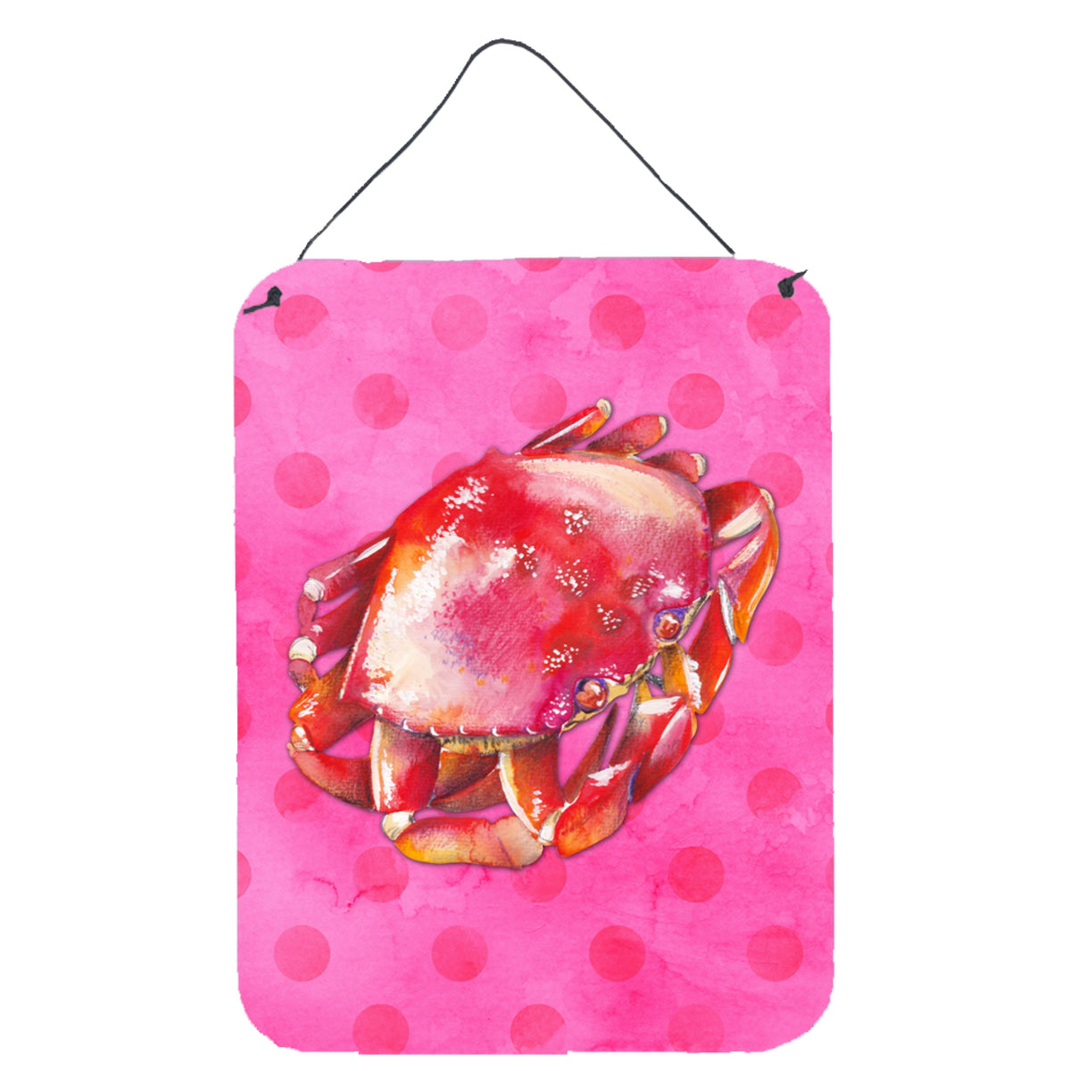 CarolineS Treasures Crab Pink Polkadot Metal Print, 16Hx12W, Multicolor