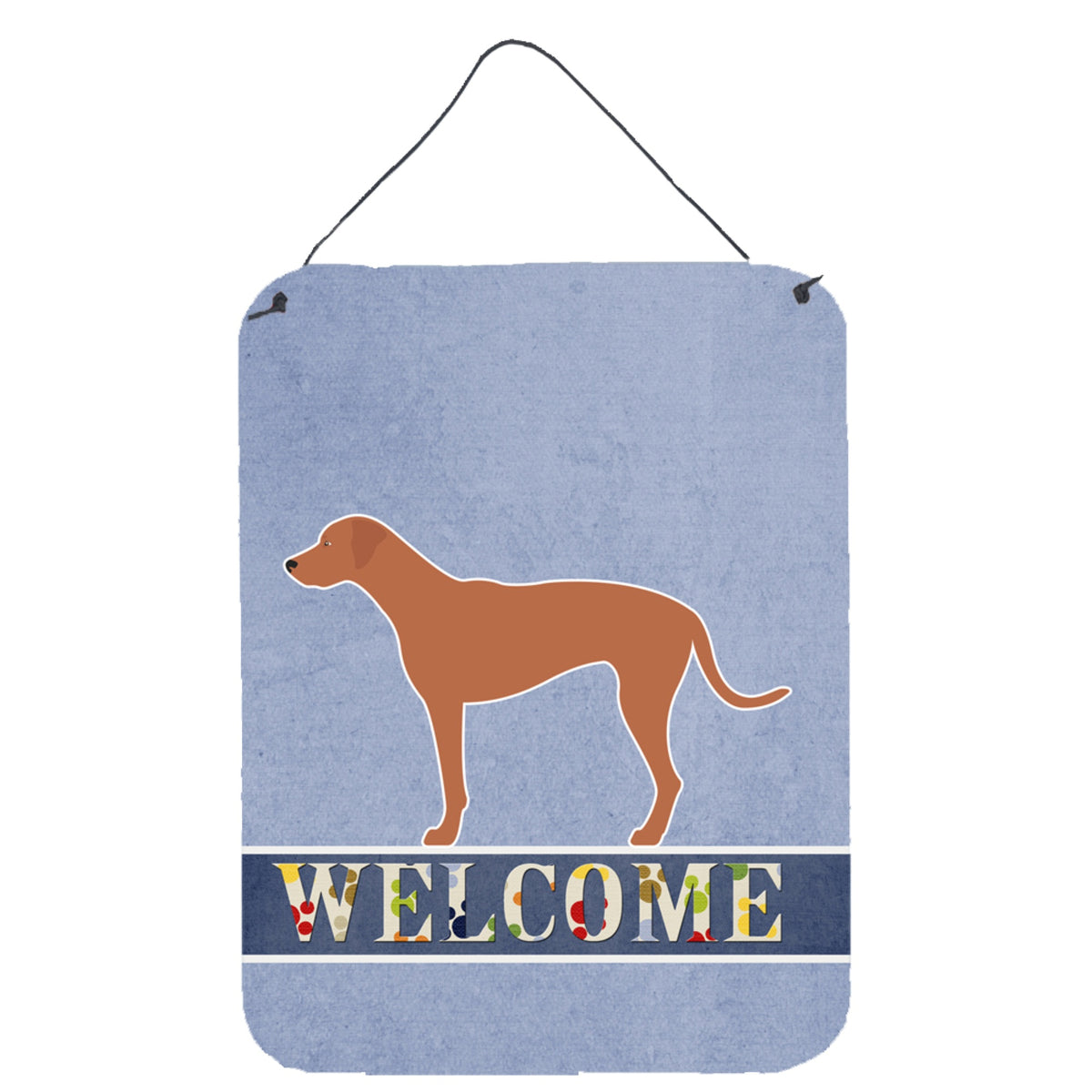 CarolineS Treasures Rhodesian Ridgeback Welcome Metal Print, 16 Inch  Inch  X 12 Inch  Inch , Multicolor