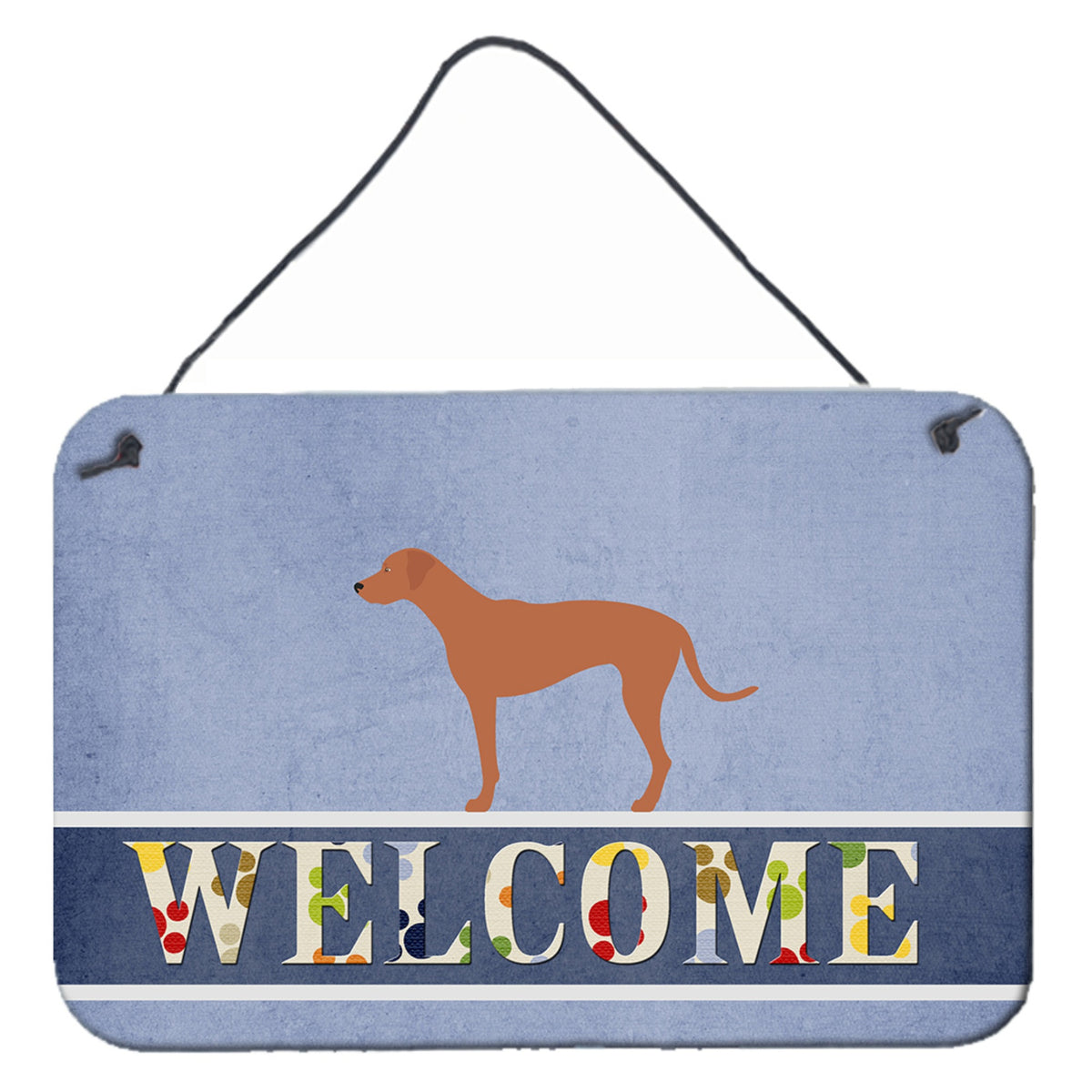 CarolineS Treasures Rhodesian Ridgeback Welcome Metal Print, 8 Inch  Inch  X 12 Inch  Inch