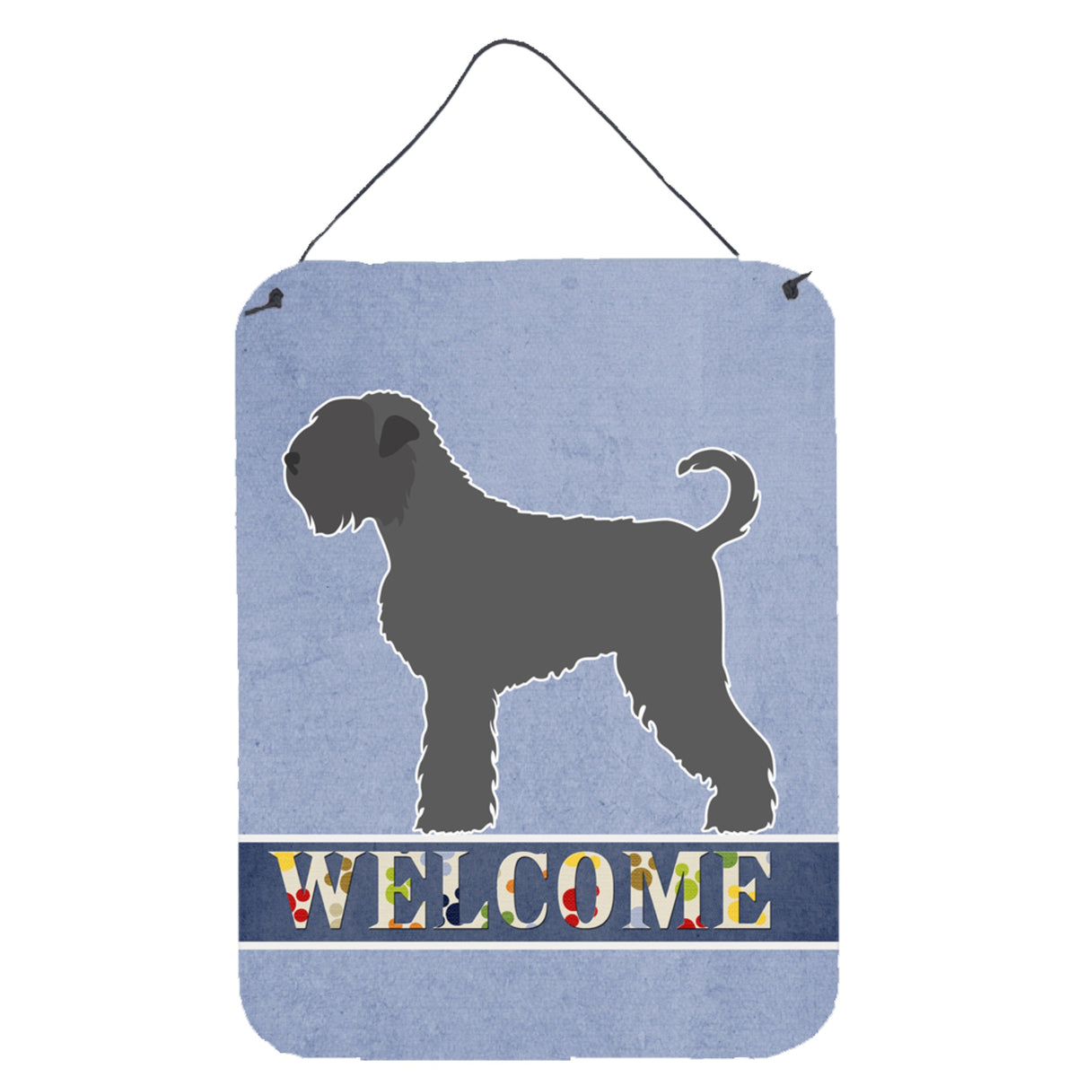 CarolineS Treasures Black Russian Terrier Welcome Metal Print, 16 Inch  Inch  X 12 Inch  Inch , Multicolor