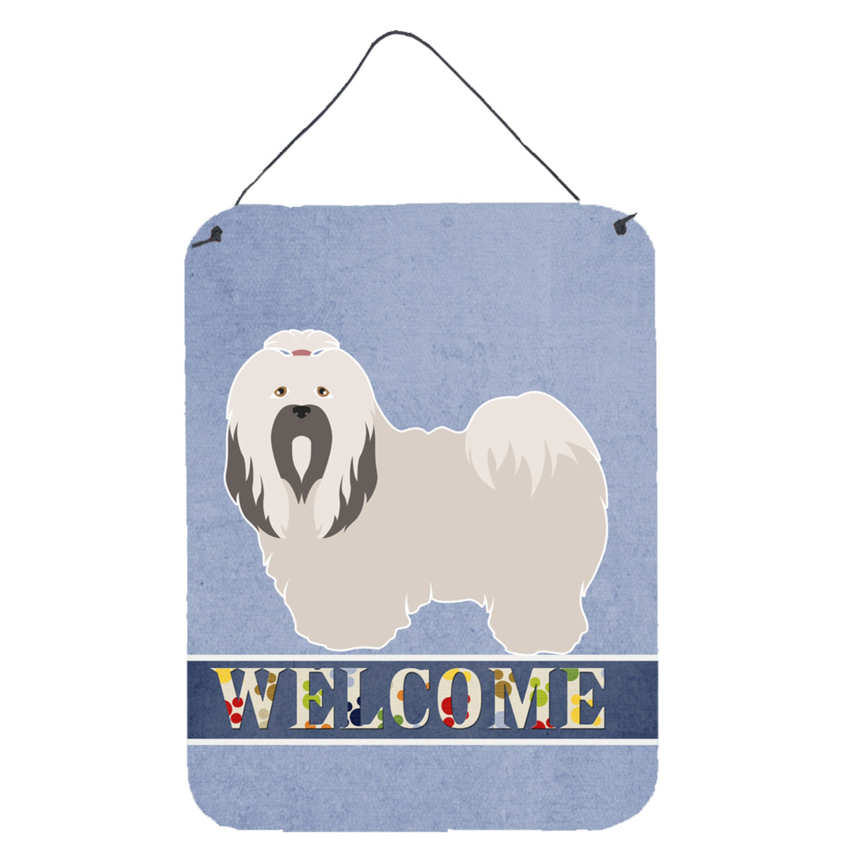 CarolineS Treasures Lhasa Apso Welcome Metal Print, 16 Inch  Inch  X 12 Inch  Inch , Multicolor