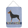 CarolineS Treasures Miniature Pinscher Welcome Metal Print, 16 Inch  Inch  X 12 Inch  Inch , Multicolor