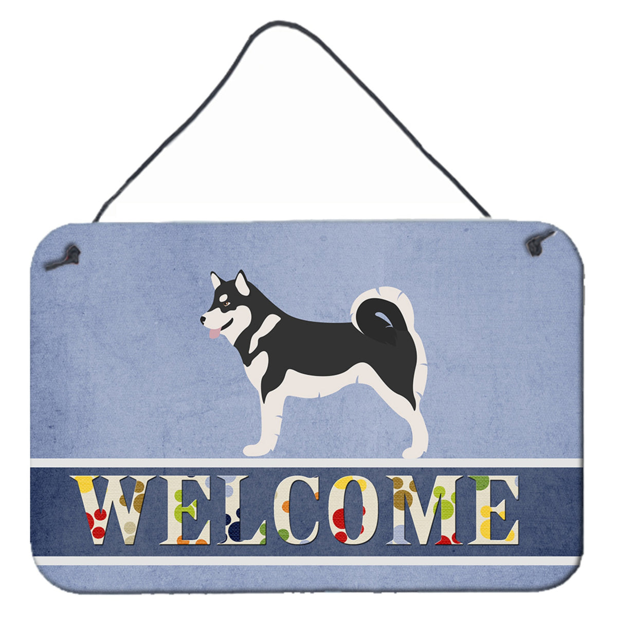 CarolineS Treasures Alaskan Malamute Welcome Metal Print, 8 Inch  Inch  X 12 Inch  Inch