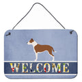 CarolineS Treasures Pit Bull Terrier Welcome Metal Print, 8 Inch  Inch  X 12 Inch  Inch