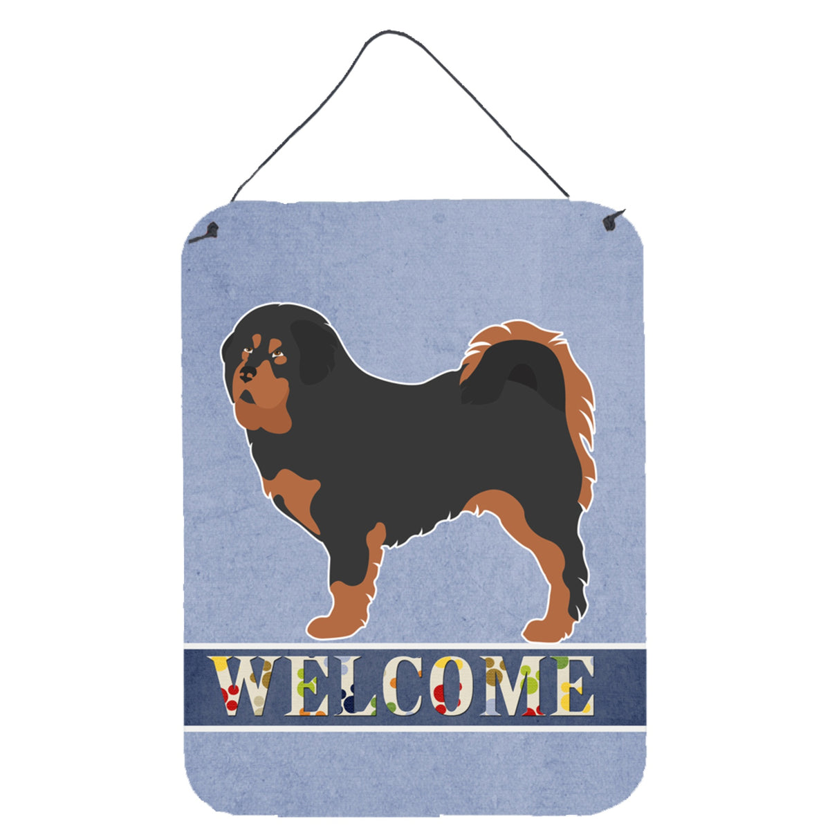 CarolineS Treasures Tibetan Mastiff Welcome Metal Print, 16 Inch  Inch  X 12 Inch  Inch , Multicolor