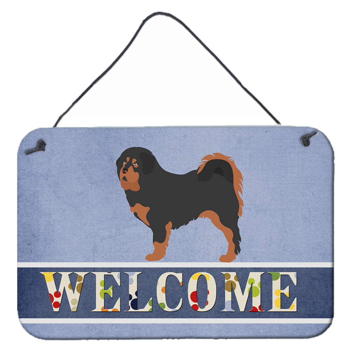CarolineS Treasures Tibetan Mastiff Welcome Metal Print, 8 Inch  Inch  X 12 Inch  Inch , Multicolor