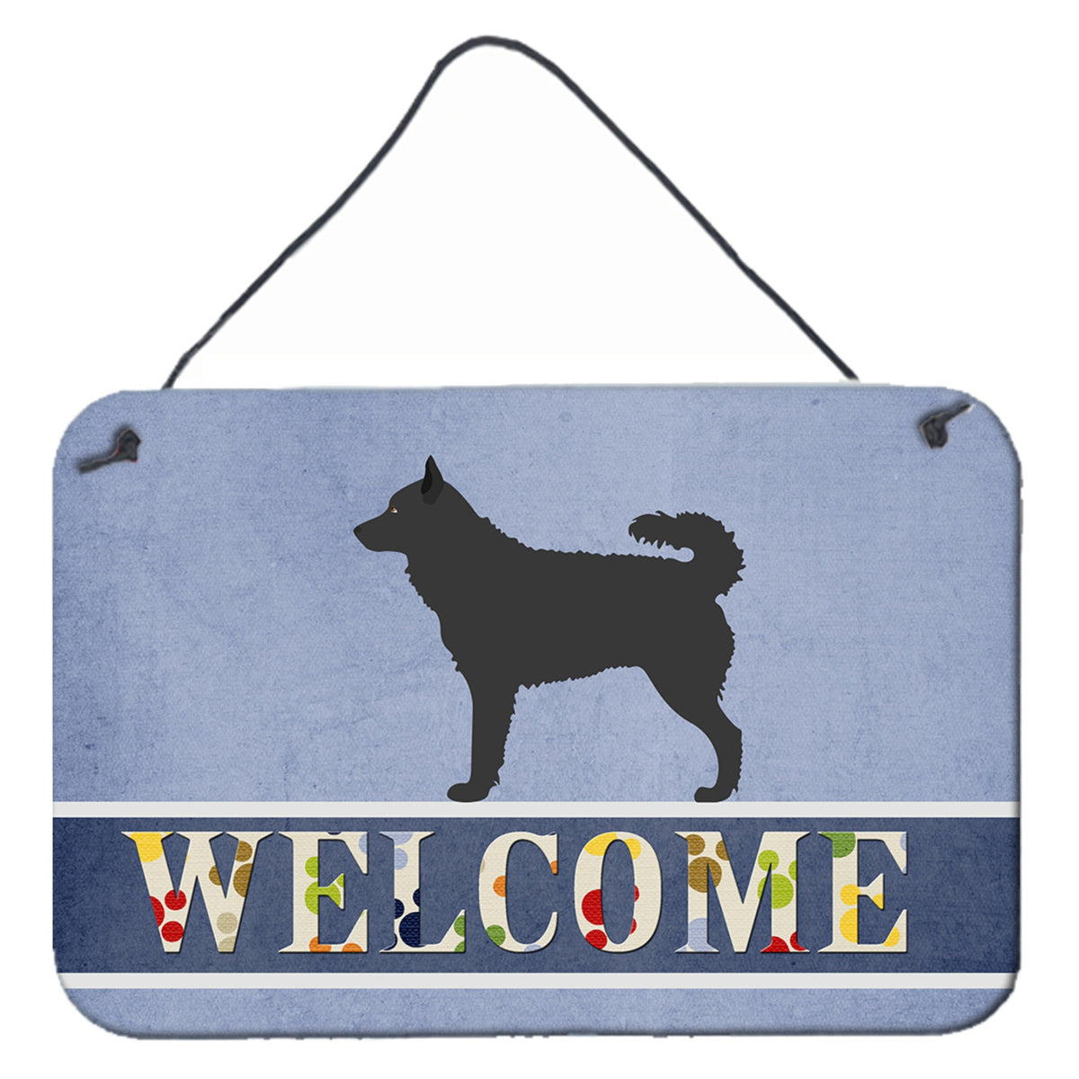 CarolineS Treasures Mudi Welcome Metal Print, 8 Inch  Inch  X 12 Inch  Inch , Multicolor