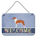CarolineS Treasures Smooth Collie Welcome Metal Print, 8 Inch  Inch  X 12 Inch  Inch