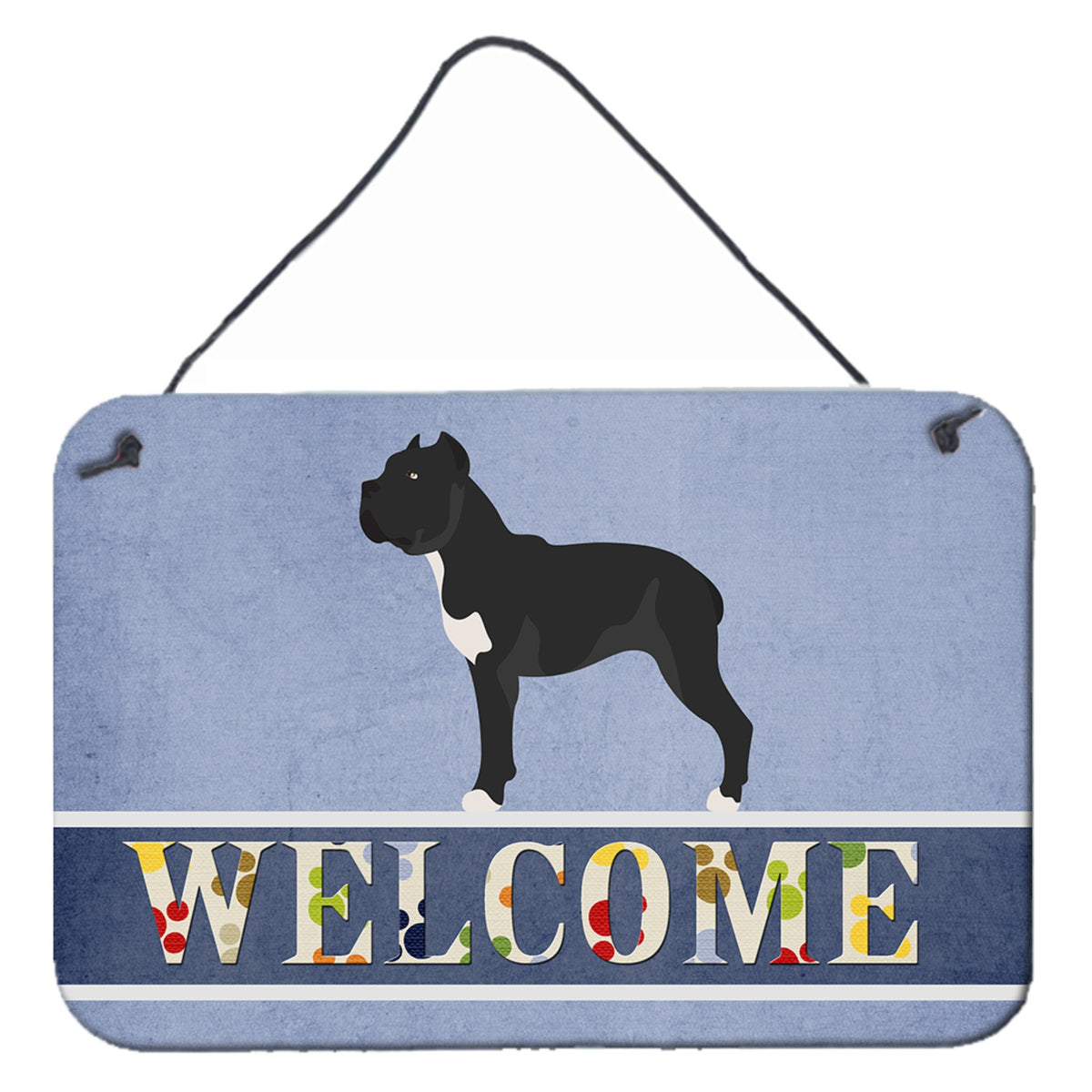 CarolineS Treasures Cane Corso Welcome Metal Print, 8 Inch  Inch  X 12 Inch  Inch , Multicolor