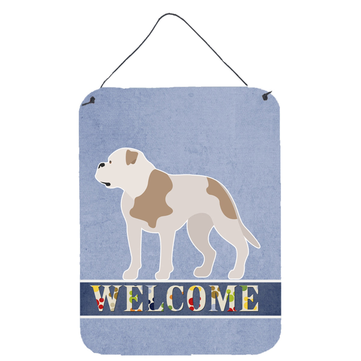 CarolineS Treasures American Bulldog Welcome Metal Print, 16 Inch  Inch  X 12 Inch  Inch , Multicolor