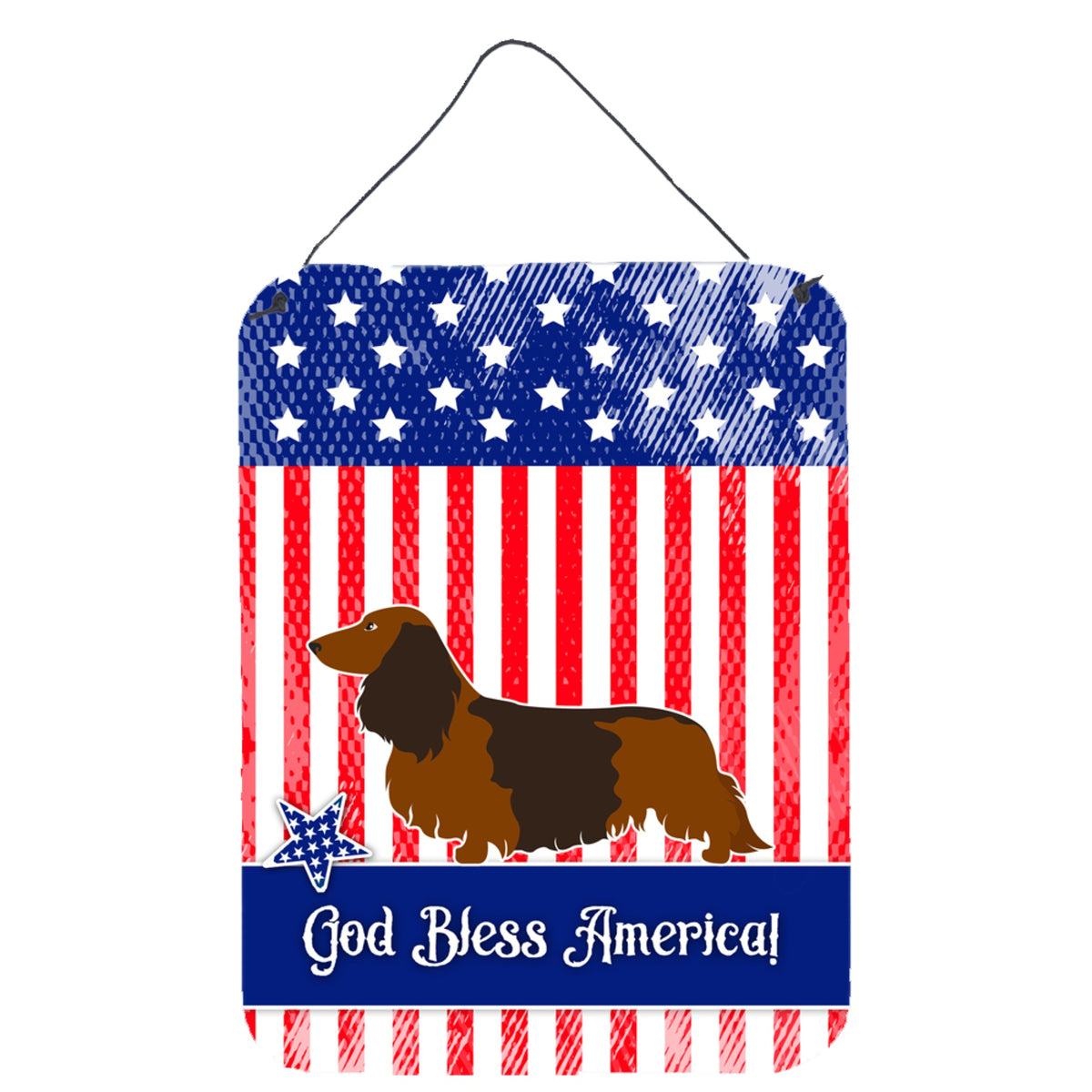 CarolineS Treasures Longhaired Dachshund American Metal Print, 16 Inch  Inch  X 12 Inch  Inch , Multicolor