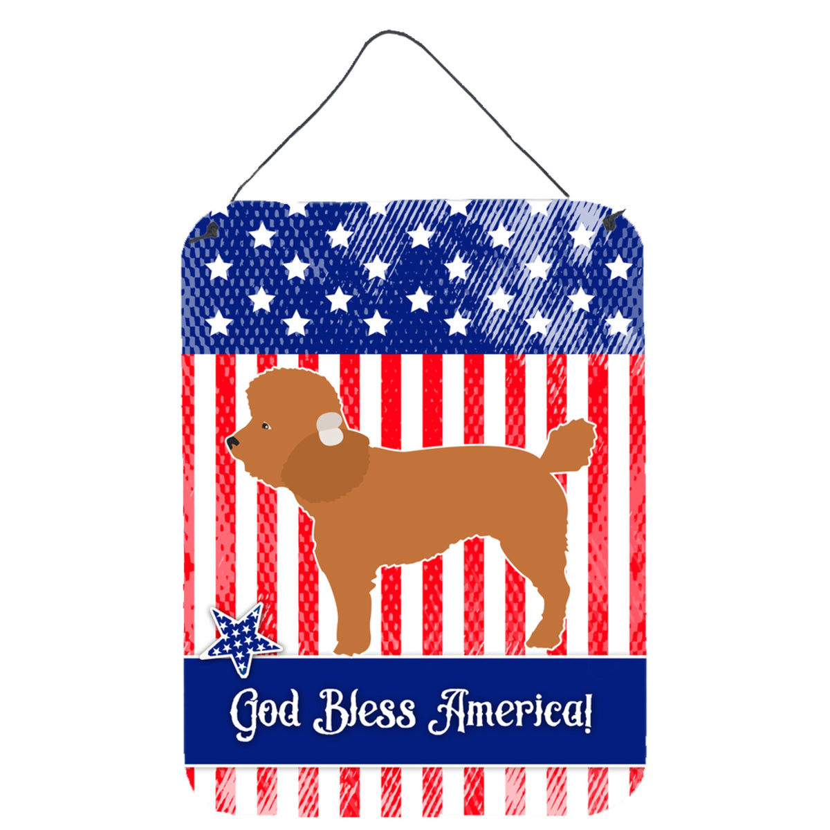 CarolineS Treasures Toy Poodle American Metal Print, 16 Inch  Inch  X 12 Inch  Inch , Multicolor