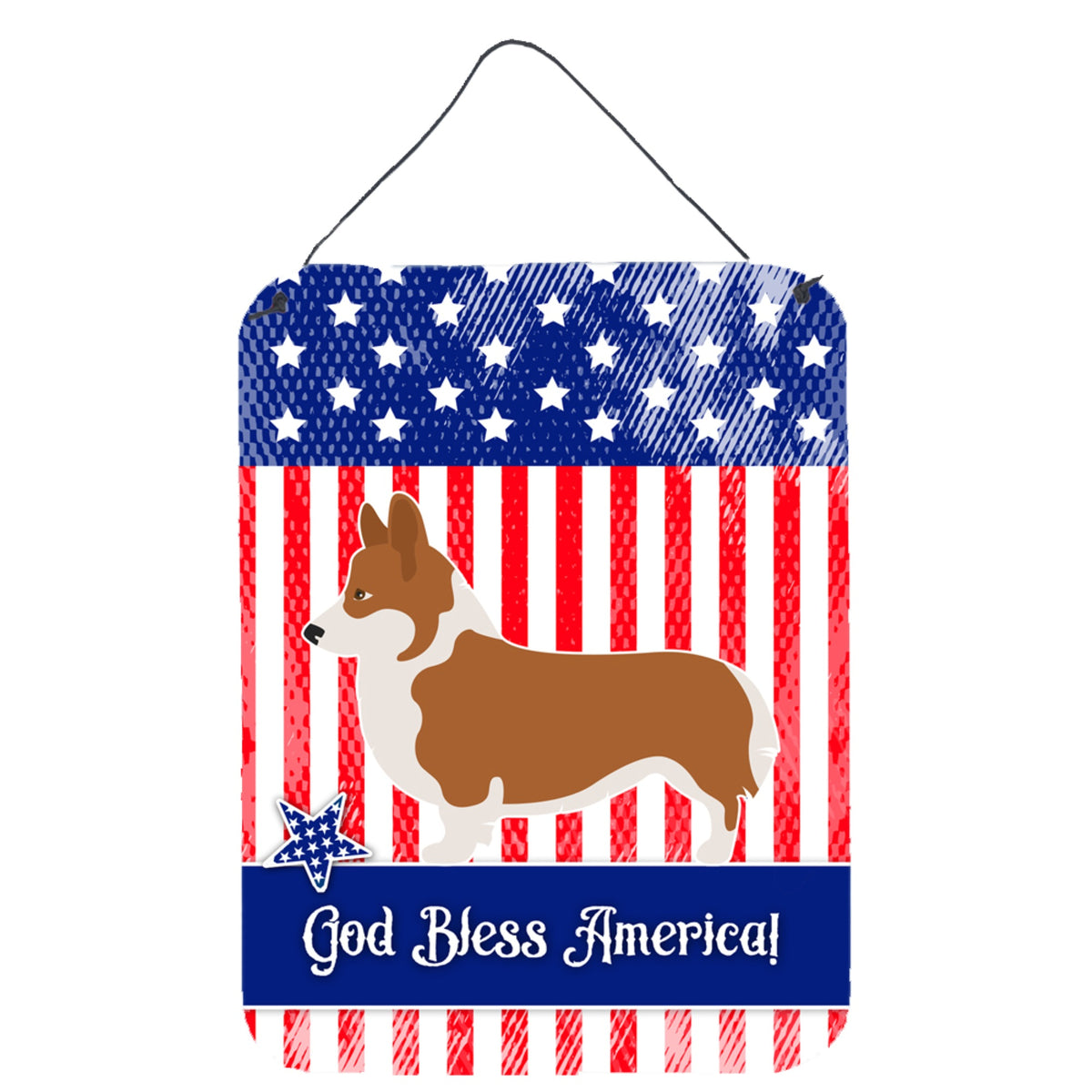 CarolineS Treasures Pembroke Welsh Corgi American Metal Print, 16 Inch  Inch  X 12 Inch  Inch , Multicolor