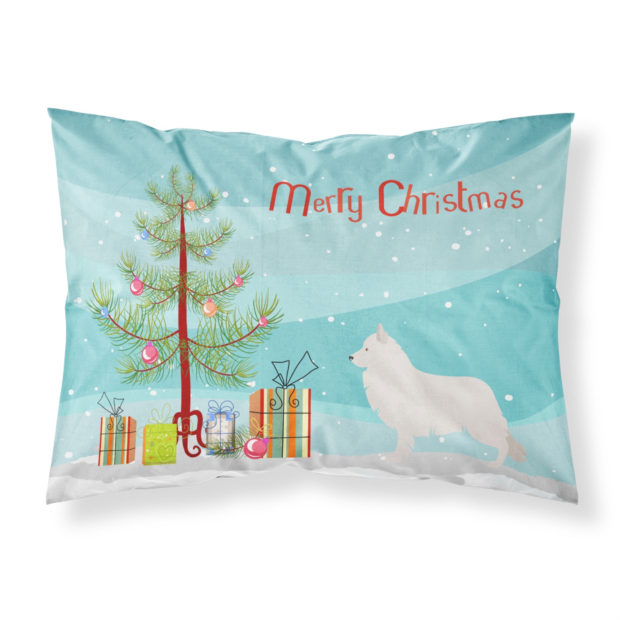'Caroline'S Treasures Berger Blanc Suisse Pillowcase, Standard, Christmas Tree'
