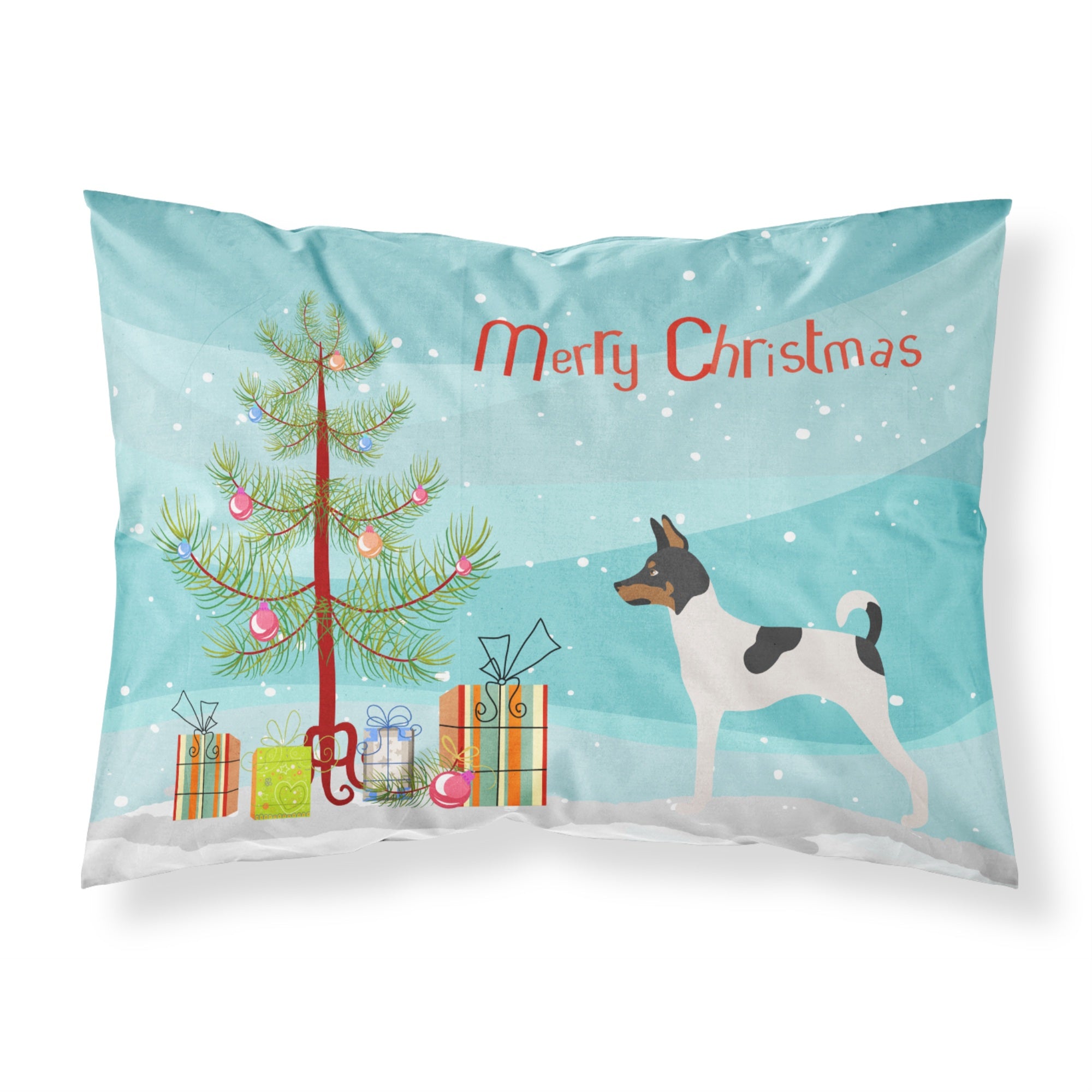 Carolines Treasures American Toy Fox Terrier Christmas Pillowcase Standard Tree breathable performance fabric makes for a nic