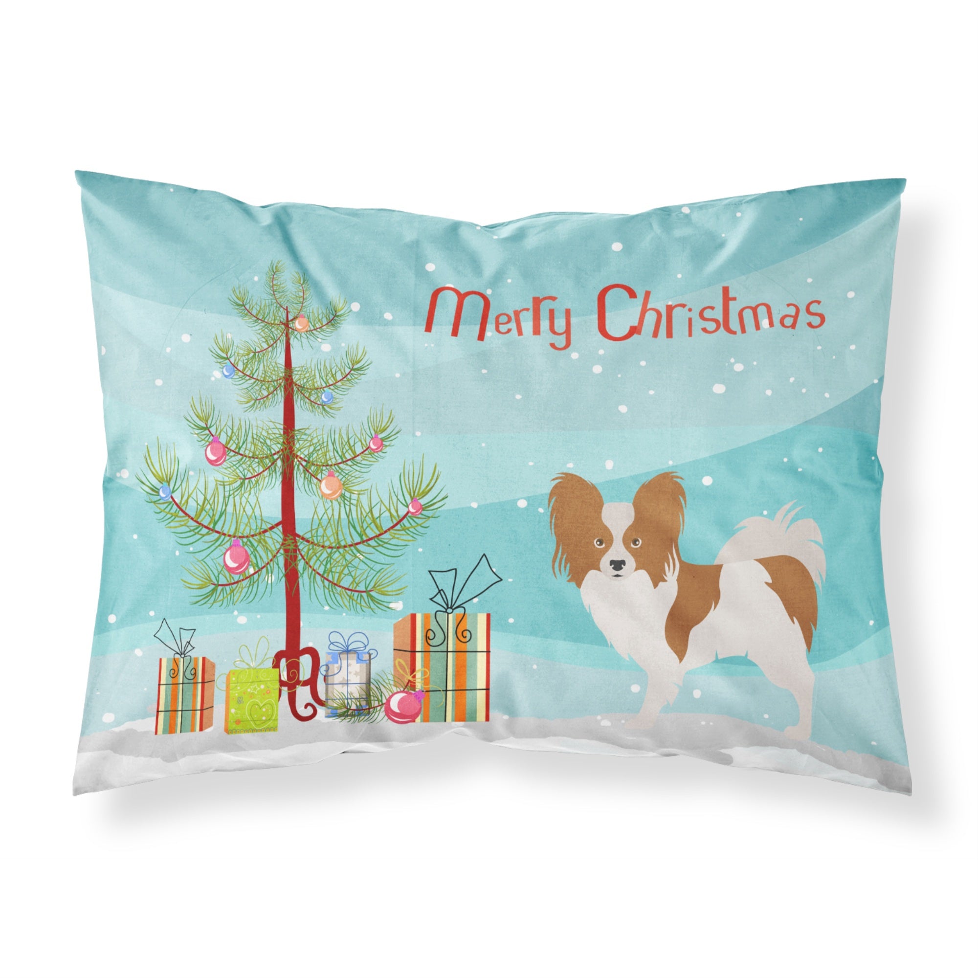'Caroline'S Treasures Papillon Pillowcase, Standard, Christmas Tree'
