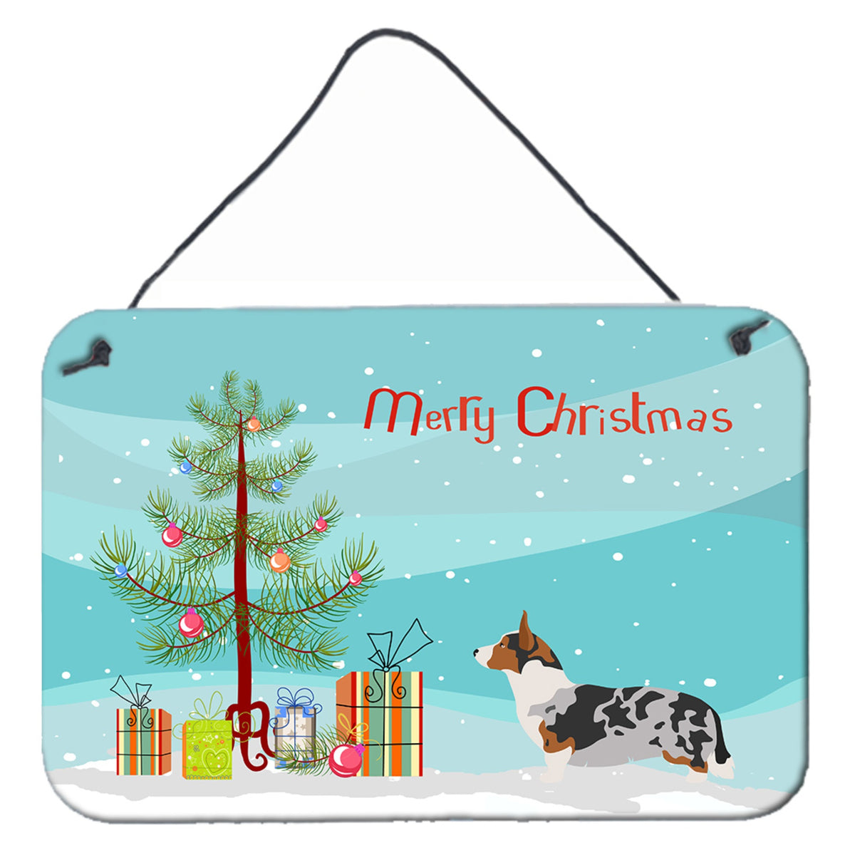 CarolineS Treasures Welsh Corgi Cardigan Metal Print, 8Hx12W, Christmas Tree