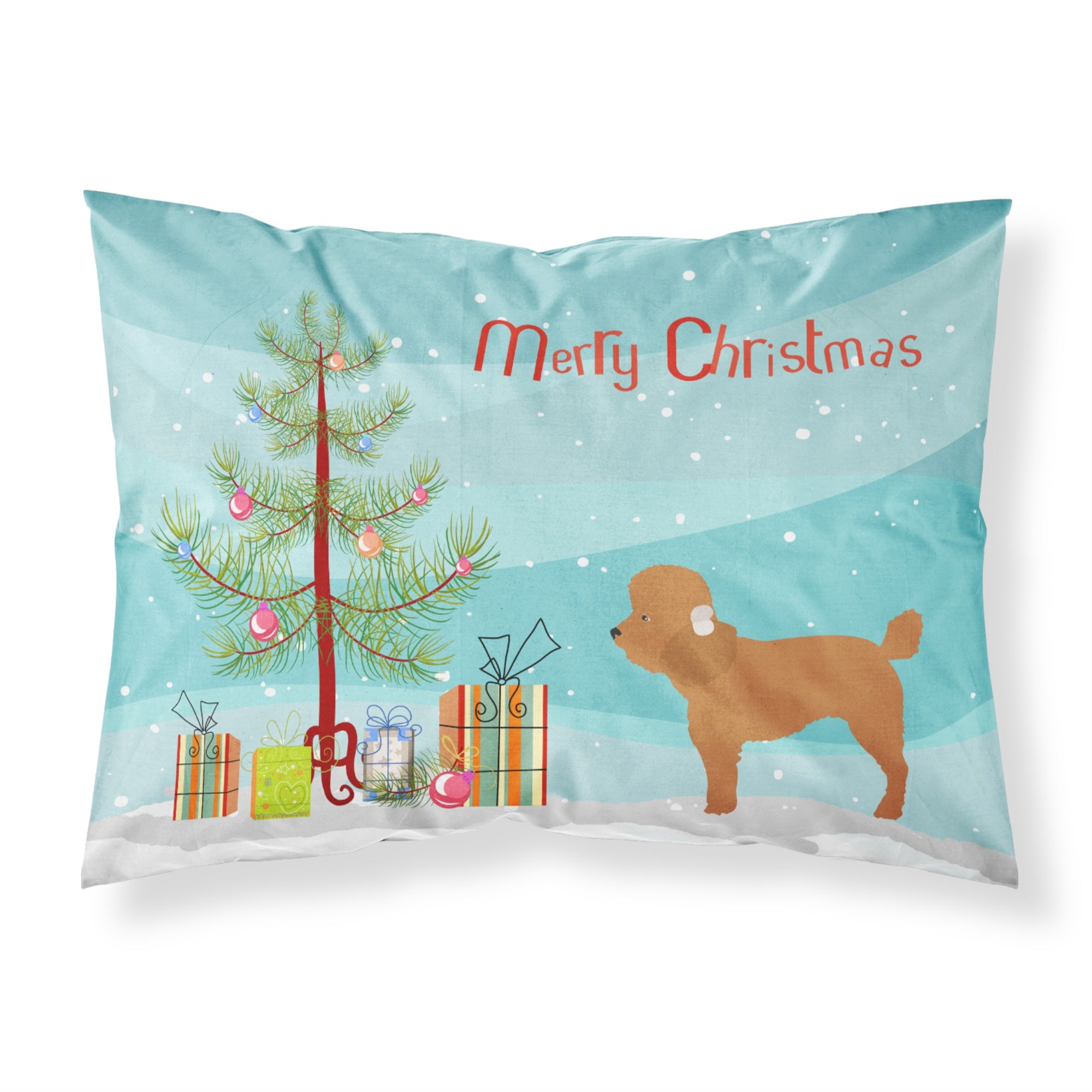 'Caroline'S Treasures Toy Poodle Pillowcase, Standard, Christmas Tree'
