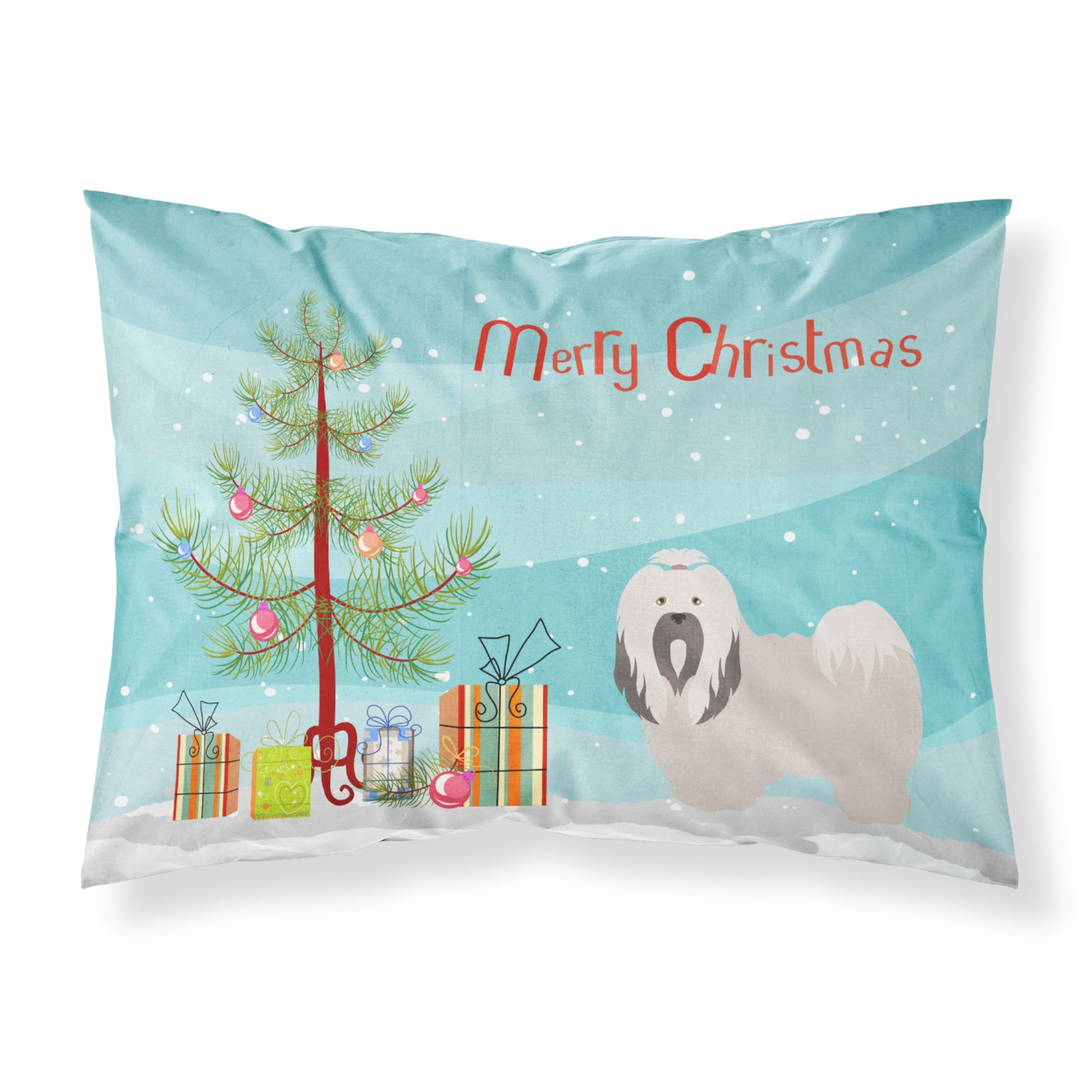 'Caroline'S Treasures Lhasa Apso Pillowcase, Standard, Christmas Tree'