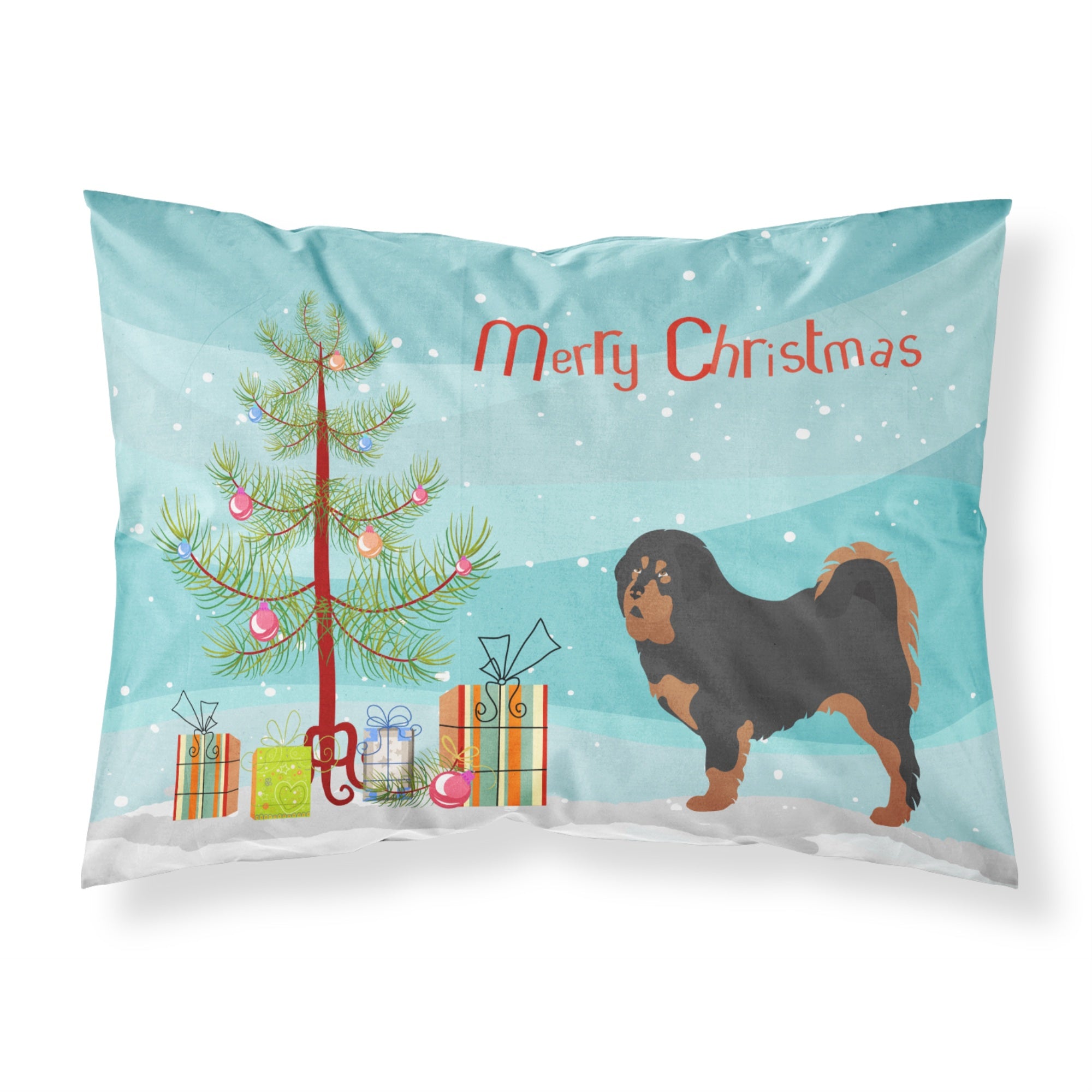 'Caroline'S Treasures Tibetan Mastiff Pillowcase, Standard, Christmas Tree'