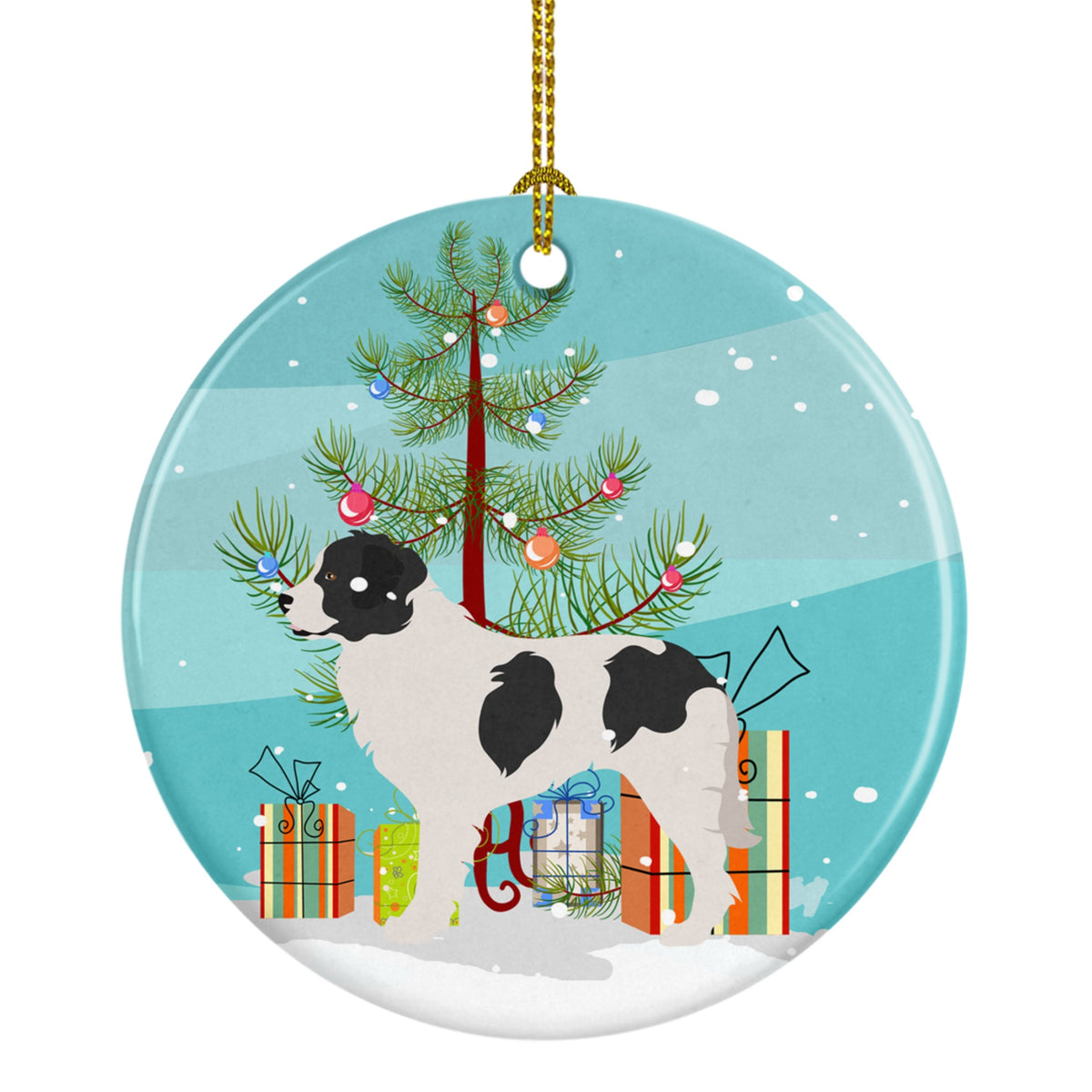 CarolineS Treasures Landseer Christmas Ceramic Ornament, Multicolor